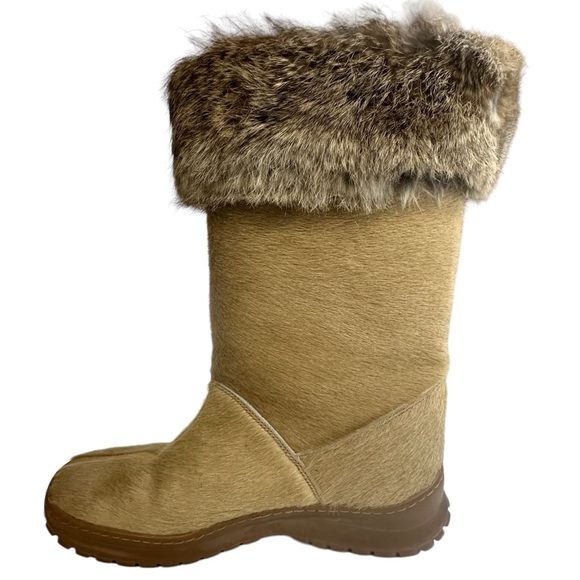 Oscar Sport Unisex Winna Tan Genuine Fur Boots Size 42 Mens 9 Womens 11.5 - Picture 5 of 14
